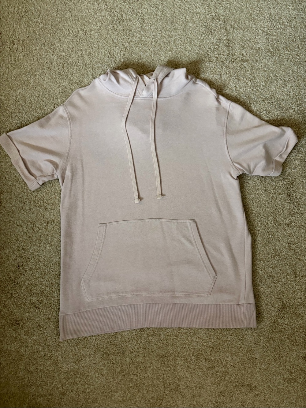 No Boundaries Short-Sleeve Hooded Pullover - Pale Pink